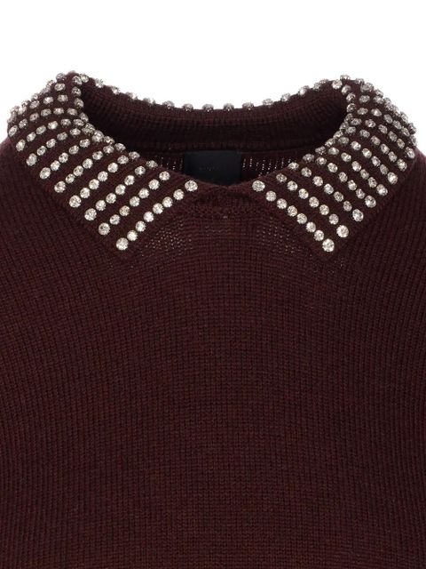 PINKO crystal-embellished crew-neck sweater - Brown - zdjęcie produktu nr 2