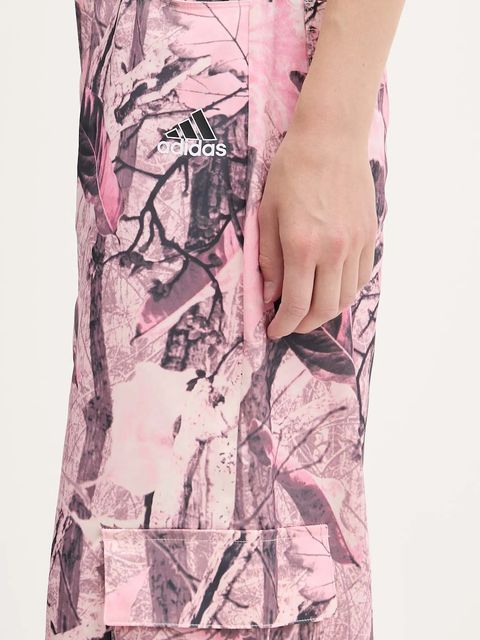 adidas Originals spodnie Sat Cargo Pants damskie kolor różowy szerokie high waist KC8809