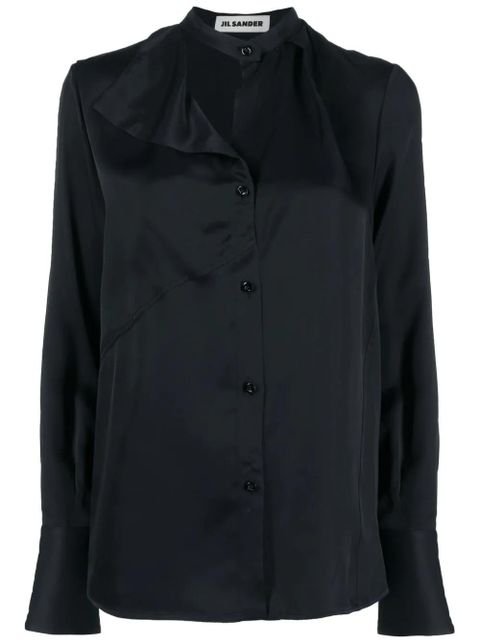 Jil Sander button-front satin shirt - Blue - zdjęcie produktu nr 1