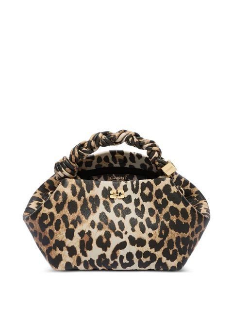 GANNI small Bou leopard-print twisted-handle crossbody bag - Brown - zdjęcie produktu nr 2