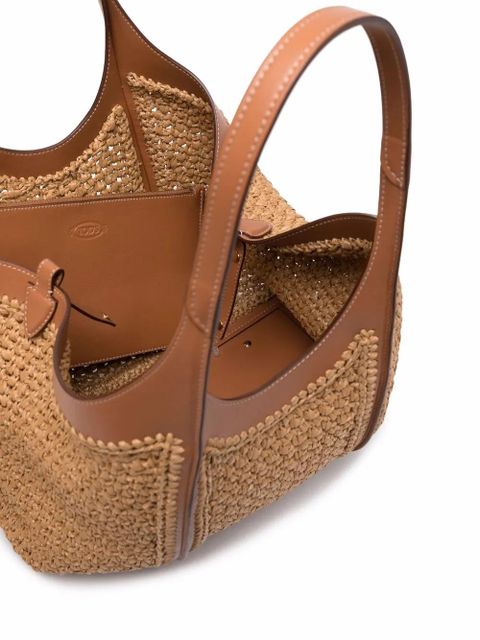 Tod's Timeless raffia tote bag - Neutrals - zdjęcie produktu nr 2