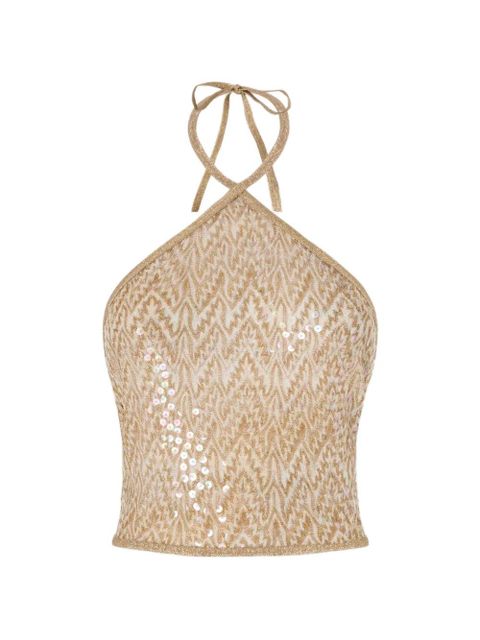 Missoni sequin-embellished halterneck top - Neutrals - zdjęcie produktu nr 1