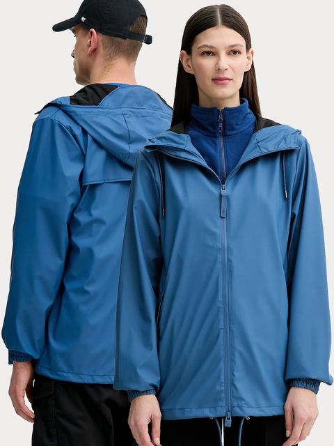 Rains kurtka Storm Breaker W3 kolor niebieski przejściowa oversize 18370 - zdjęcie produktu nr 1