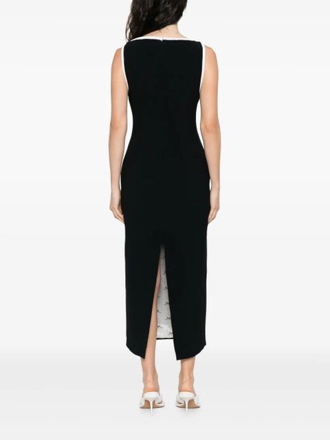 Rowen Rose keyhole-neck sleeveless midi dress - Black