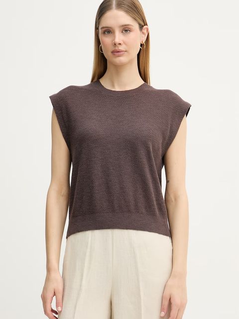 United Colors of Benetton top damski lniany - zdjęcie produktu nr 2