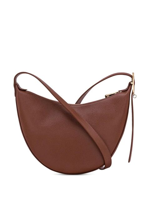 Longchamp small Le Foulonné grained-leather cross body bag - Brown