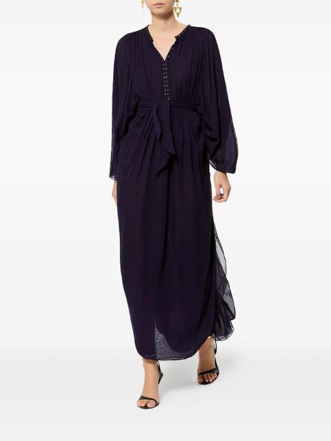 ISABEL MARANT studded ruffle silk dress - Purple