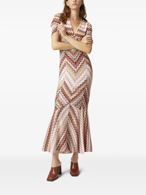 Missoni serrated zigzag-pattern maxi dress - Brown - zdjęcie produktu nr 2