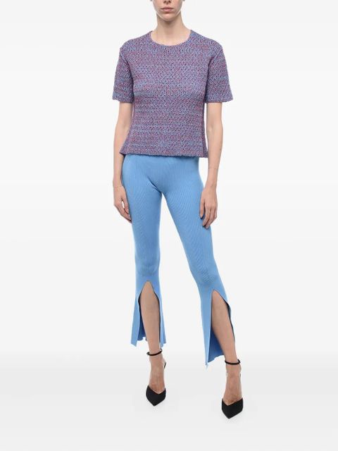 Jil Sander open-knit short-sleeve top - Blue - zdjęcie produktu nr 2