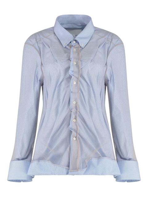 Maison Margiela striped gathered shirt - Blue - zdjęcie produktu nr 1