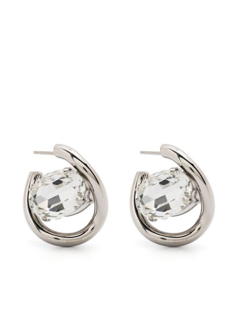Marni Twisted rhinestone-embellished hoop earrings - Silver - zdjęcie produktu nr 1
