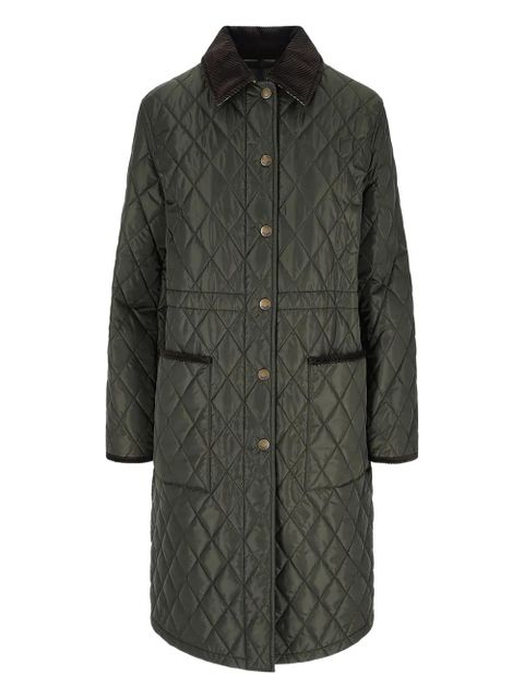 Burberry corduroy-collar coat - Green - zdjęcie produktu nr 1