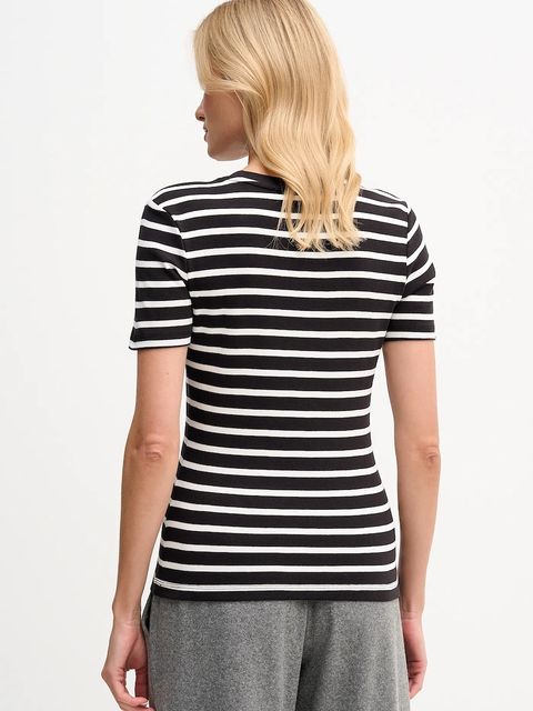 Tommy Hilfiger t-shirt bawełniany damski kolor czarny WW0WW40587