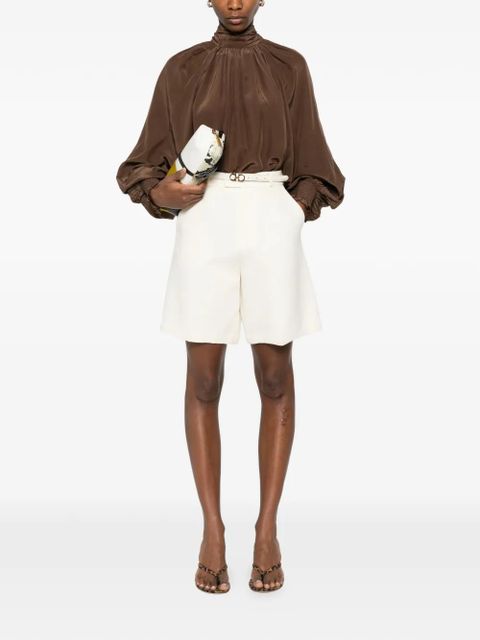 ALEMAIS high-neck blouse - Brown - zdjęcie produktu nr 2