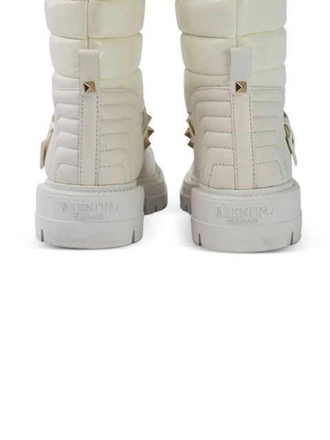 Valentino Garavani studded buckle boots - White