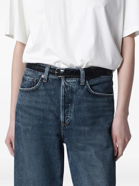 TOTEME slim crocodile-embossed belt - Black