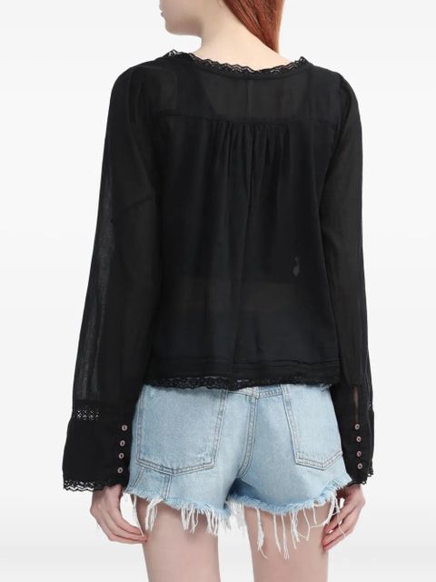Free People lace-trimmed shirt - Black