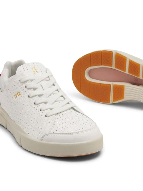 On Running logo-print perforated low-top sneakers - White