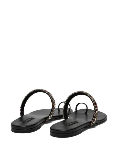 Casadei Vegas beaded sandals - Black