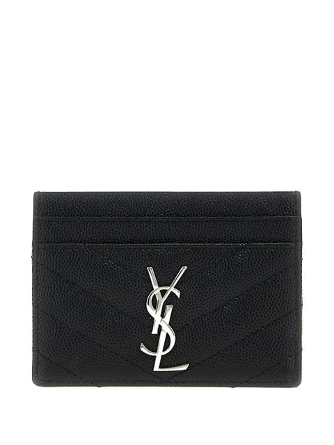 Saint Laurent Cassandre-plaque card holder - Black - zdjęcie produktu nr 1