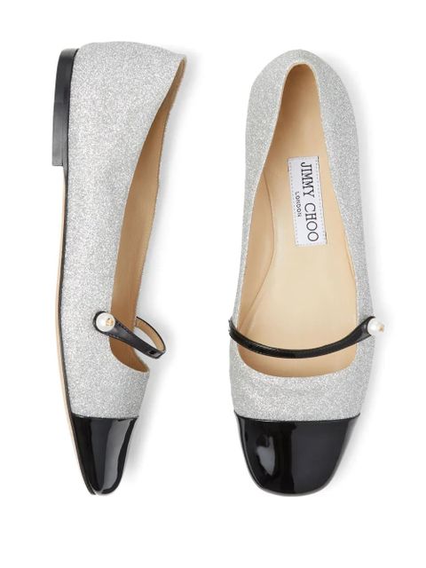 Jimmy Choo Elisa leather ballerina shoes - Silver