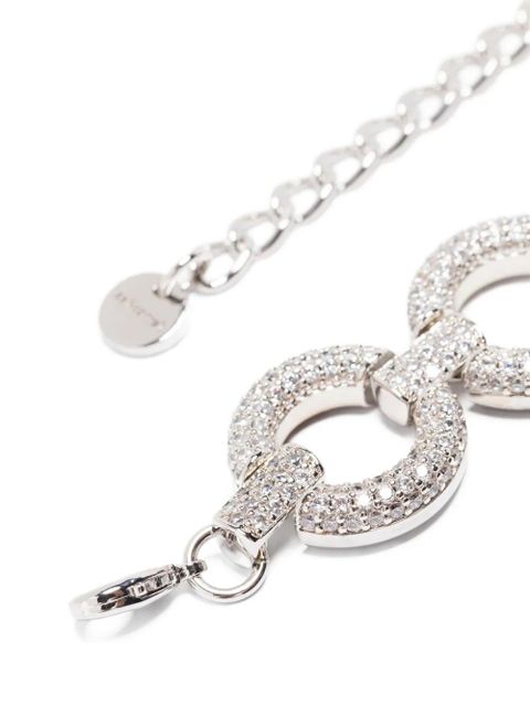 Self-Portrait crystal-embellished necklace - Silver