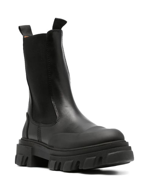 GANNI chunky-sole leather Chelsea boots - Black