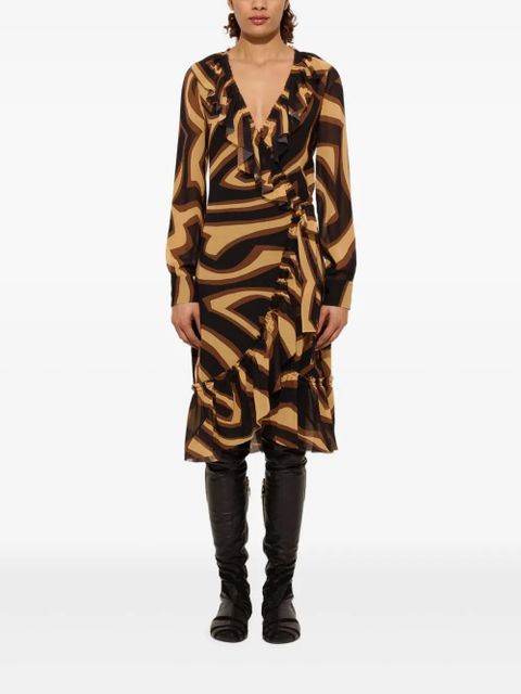 PUCCI labirinto-print ruffled dress - Neutrals - zdjęcie produktu nr 2