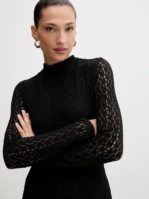 Bardot sukienka kolor czarny mini rozkloszowana 57152DB1