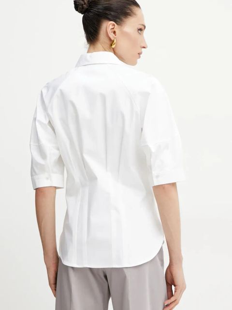 BOSS koszula damska kolor biały relaxed z kołnierzykiem klasycznym 50539901