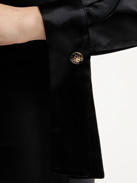 Elisabetta Franchi body z dodatkiem jedwabiu kolor czarny gładka CB00757E2