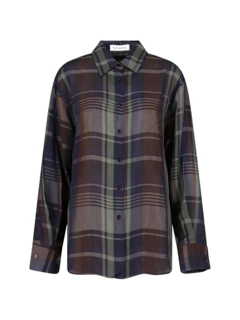 The Frankie Shop Peri sheer tartan shirt - Blue - zdjęcie produktu nr 1