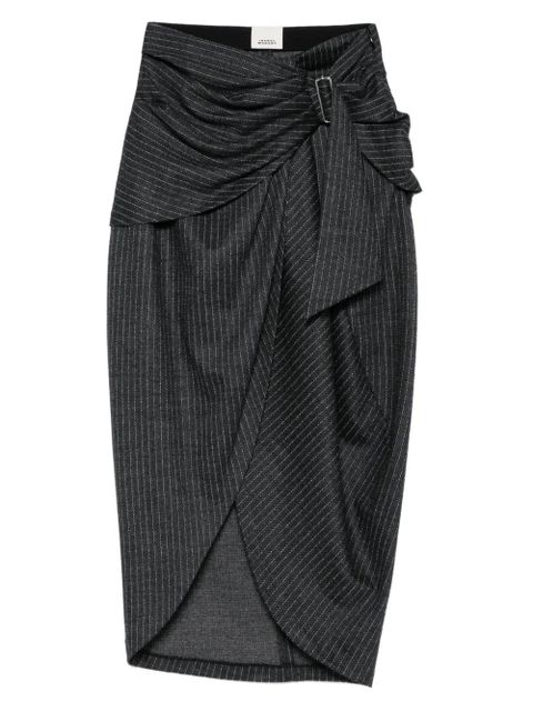 ISABEL MARANT pinstripe belted wrap skirt - Grey - zdjęcie produktu nr 1