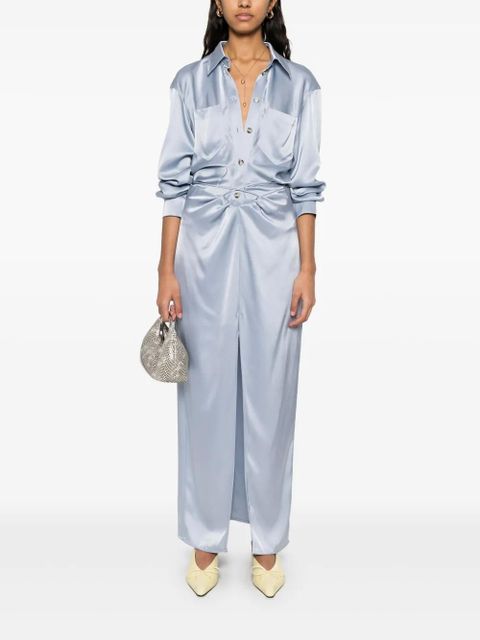 Nanushka draped midi skirt - Blue