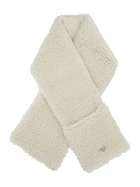 Prada teddy logo-plaque scarf - White - zdjęcie produktu nr 1