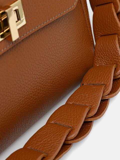 Answear.LAB torebka skórzana kolor brązowy