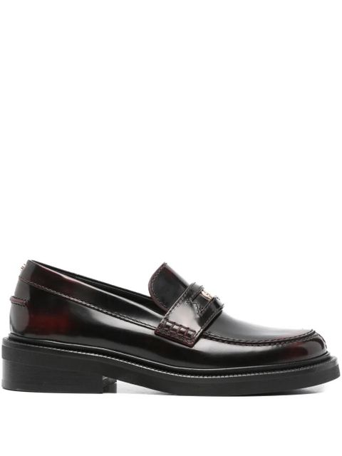 Maje leather clover-medallion loafers - Red - zdjęcie produktu nr 1
