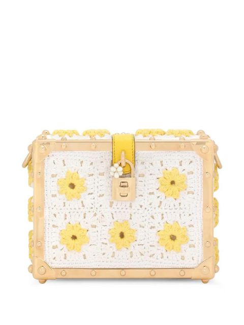Dolce & Gabbana Dolce Box crochet-panel clutch bag - Gold - zdjęcie produktu nr 1