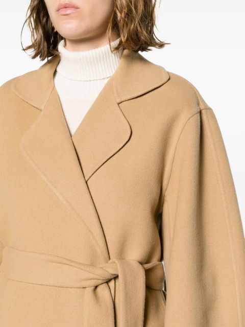 Chloé notch-lapels brushed belted coat - Neutrals