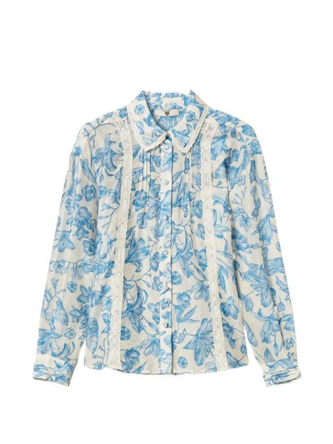TWINSET floral-pattern laced shirt - Blue - zdjęcie produktu nr 1