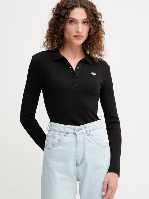 Lacoste longsleeve bawełniany kolor czarny DF5281 - zdjęcie produktu nr 1