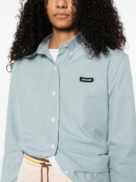 Miu Miu check-pattern buttoned shirt - Green