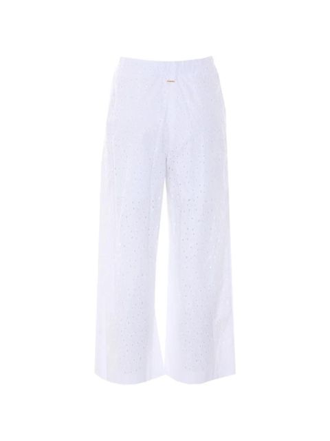 TWINSET floral-embroidered wide-leg trousers - White - zdjęcie produktu nr 2