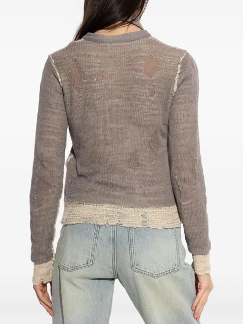 Diesel M-Dracarina frayed knitted sweater - Neutrals