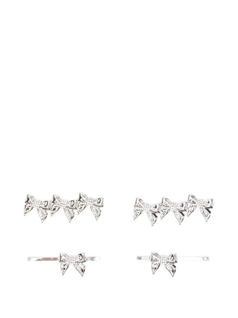 Alessandra Rich bow-embellished hair clips - Silver - zdjęcie produktu nr 1