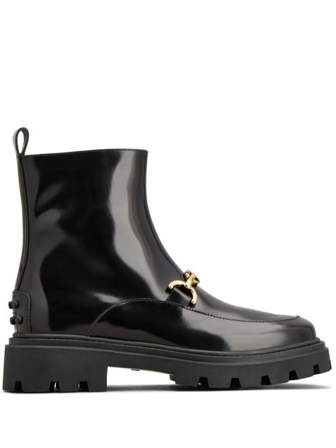 Tod's logo-plaque leather ankle boots - Black - zdjęcie produktu nr 1