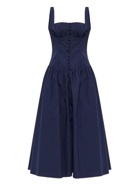 Cult Gaia Emmett buttoned gathered midi dress - Blue - zdjęcie produktu nr 1