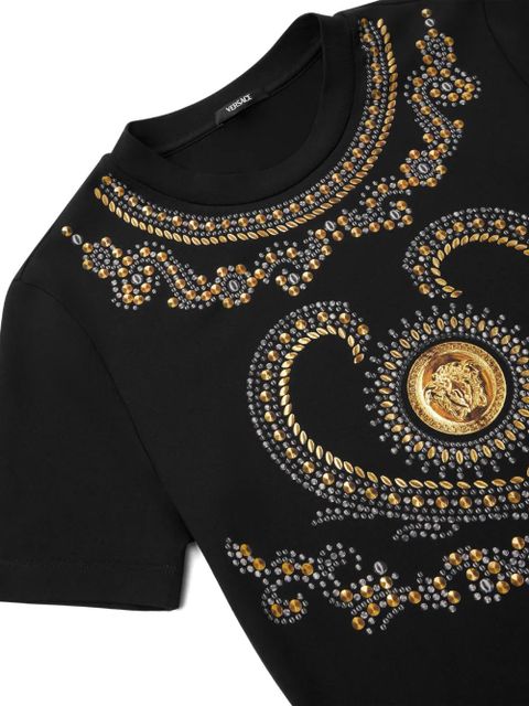 Versace crystal-embellishment T-shirt - Black - zdjęcie produktu nr 2