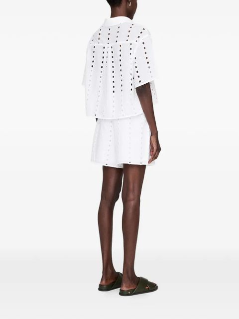 ANINE BING Eyelet kam shorts - White