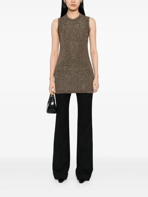 TOM FORD knitted side-slits vest - Brown